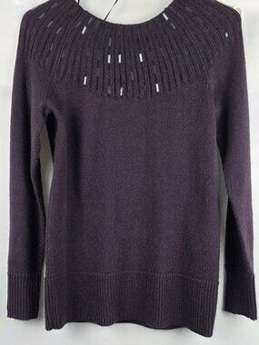 APT. 9 Sequined Plum Crewneck Sweater